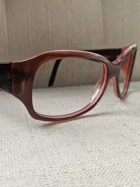 Vintage Norma Kamali Women Eyeglasses Frame Brown Shimmer Glasses Eyewear